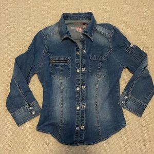 GUESS denim button up. Small